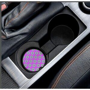 Phish Electric Violet Neon Green Donut Soapstone Car Coaster, Car Accessory,